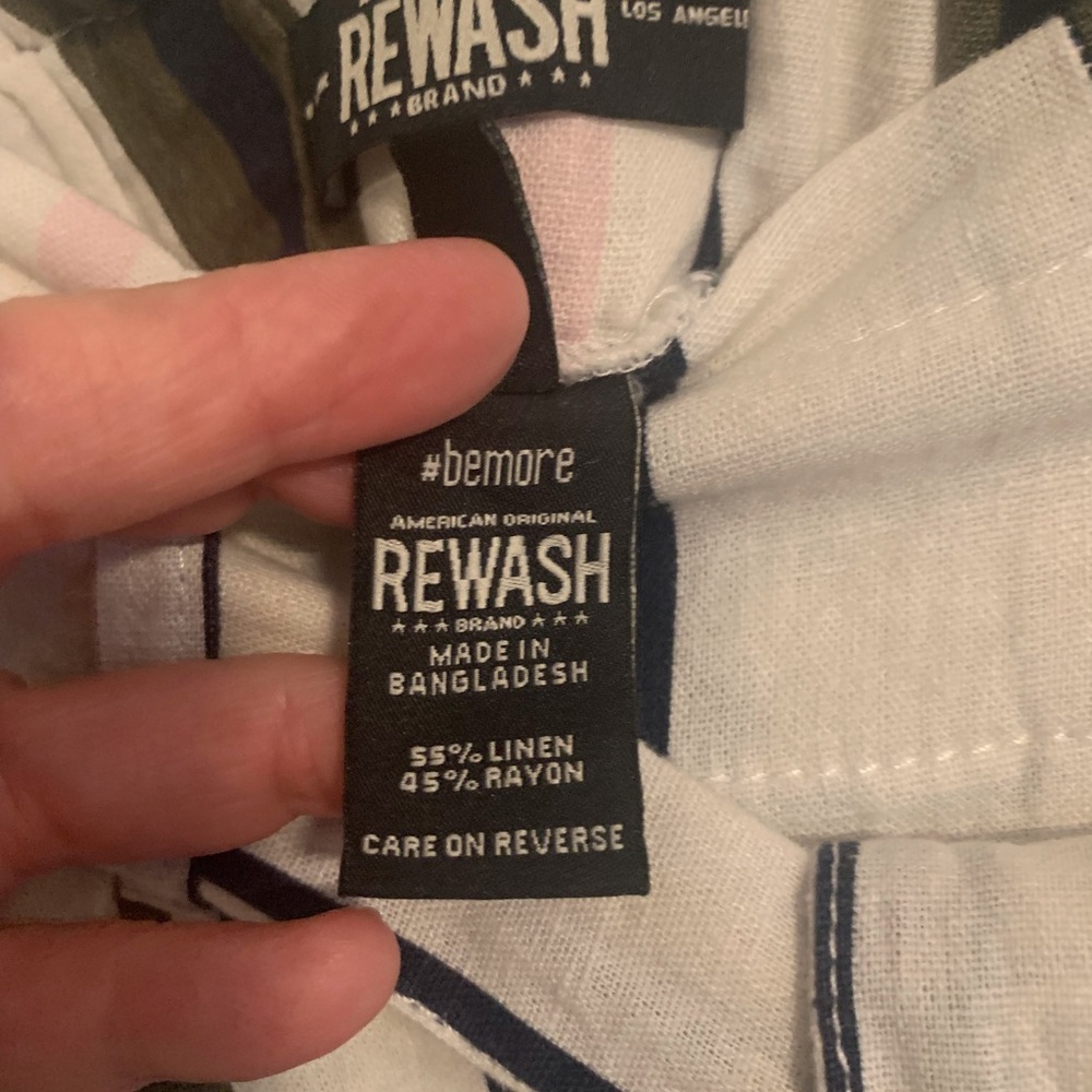 Rewash Striped Paper Bag Wide Leg Pants - Picture 6 of 7